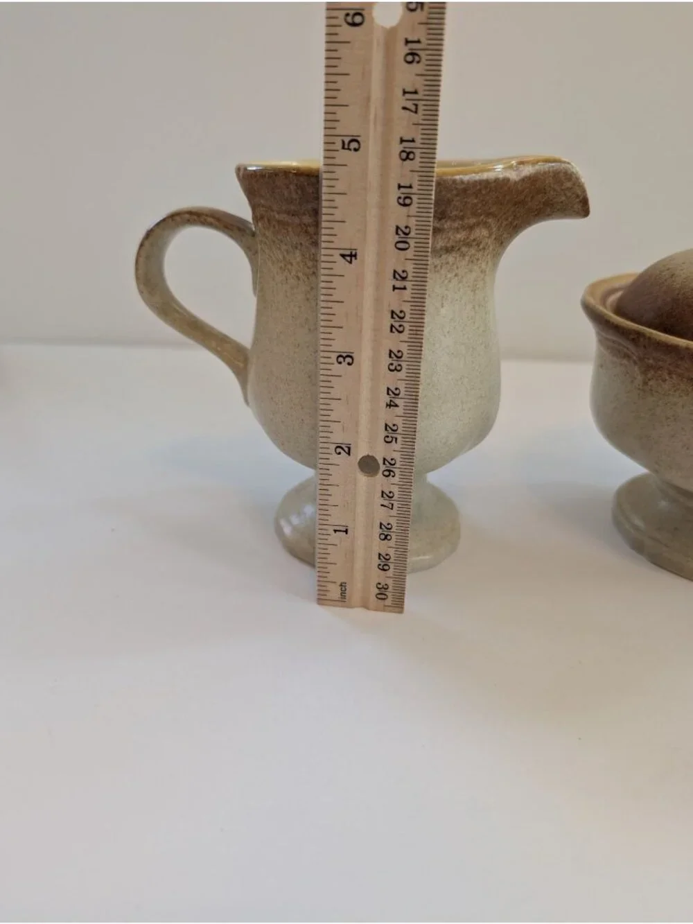 Vintage Mikasa Whole Wheat E8000 Stoneware Sugar & Creamer Set Coffee & Tea